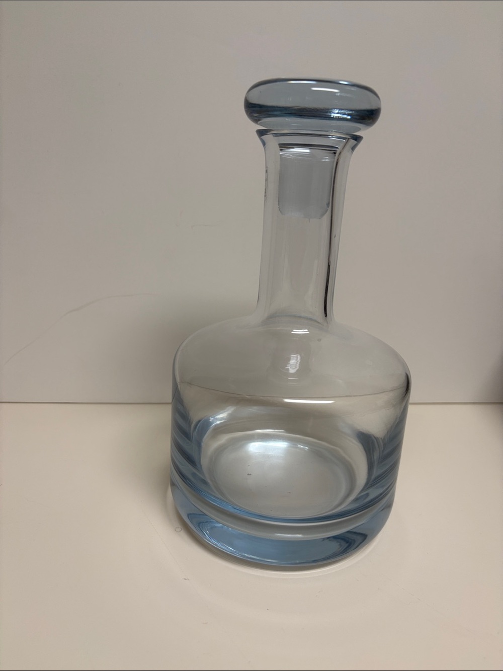 Clear Light Blue Glass Decanter